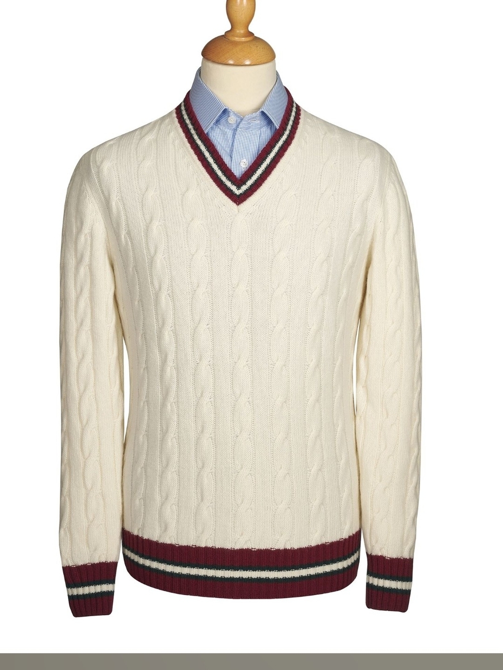 Cordings Wool Cricket Sweater In Cream
